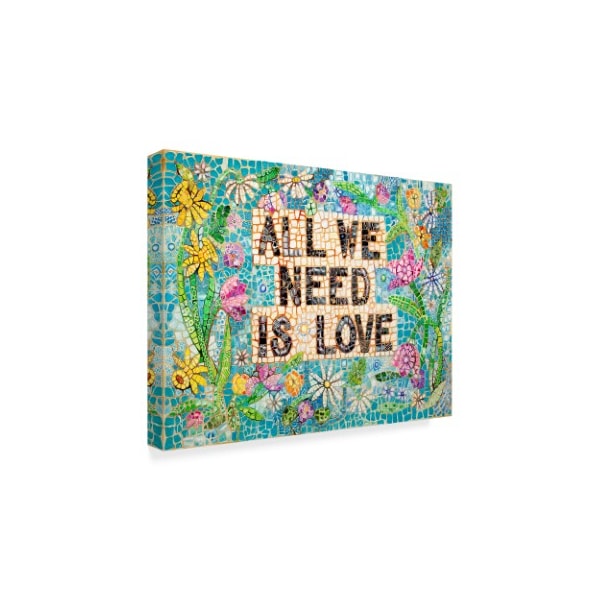 Charlsie Kelly 'All We Need Is Love Floral' Canvas Art,35x47